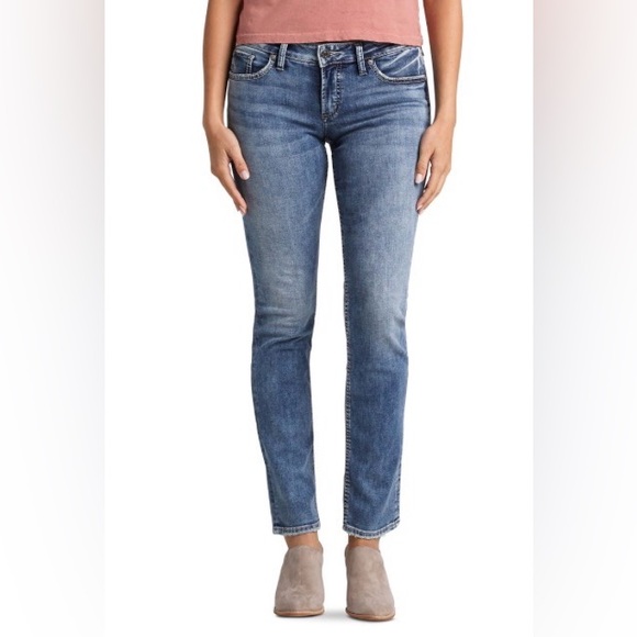 Silver Jeans Denim - Silver Women's Suki Curvy Mid Rise Straight Leg Jeans Size 30